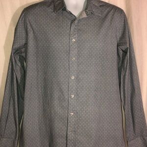 Men's Gray Diamond Patterned Shirt Apt 9 Size L tall